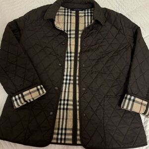 Burberry Brown Diamond Quilted Jacket, Sz Medium